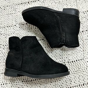 Kids Black Sparkle Glitter Boots